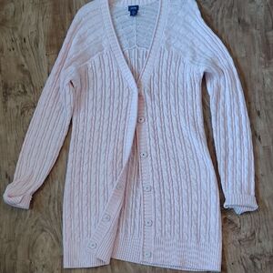 Izod Light Pink Cable Knit Cardigan